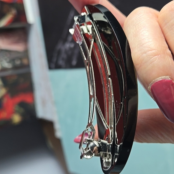 Vintage mother-of-pearl abalone inlays Hair Clip ducks family play in the River - Picture 16 of 17